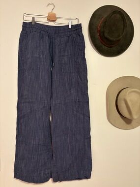 Athleta Slate Blue Elastic Waist Wide Leg Pants
